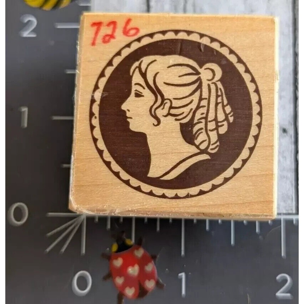 Stampa Rosa Cameo Lady Ponytail T086 Rubber Stamp Wood #E51